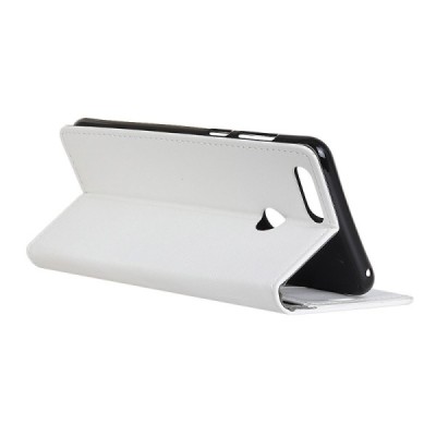 Huawei Honor 7C atverčiamas baltas odinis dėklas - piniginė / Priedai.lt