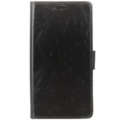 LG K11 2018 (X410EO) atvēramais ādas melns maciņš (maks) / Vacins.lv