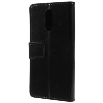 LG Q7 atvēramais ādas melns maciņš (maks) / Vacins.lv