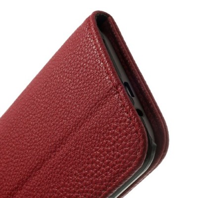 „Lychee“ HTC One M8 raudonas odinis atverčiamas dėklas / Priedai.lt