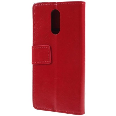 LG Q7 atvēramais ādas sarkans maciņš (maks) / Vacins.lv