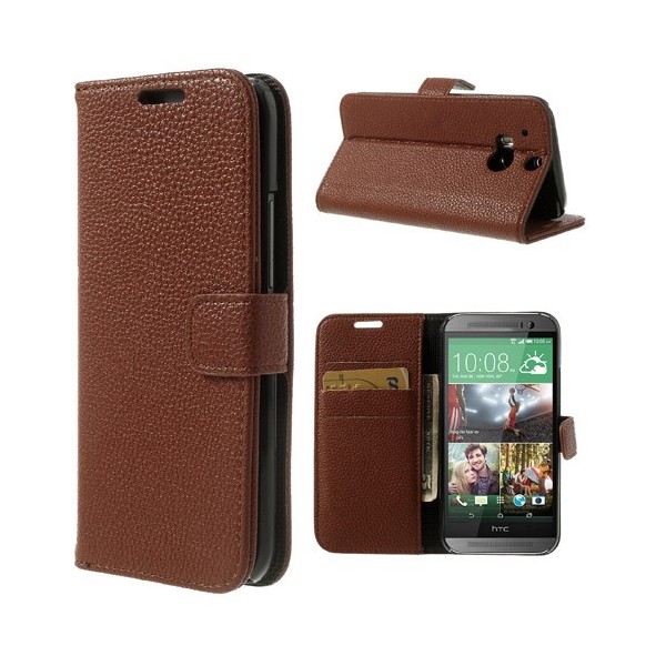 „Lychee“ atverčiamas dėklas - rudas (One M8 / One M8s)