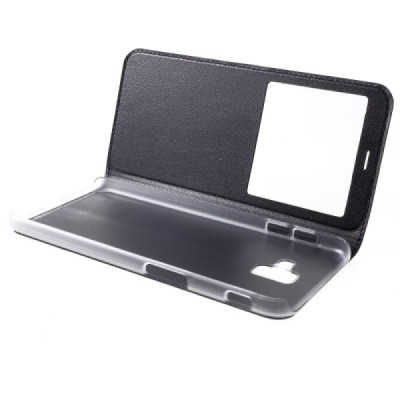 Samsung Galaxy J6+ 2018 (J610F) melns atvēramais „View Window“ maciņš / Vacins.lv