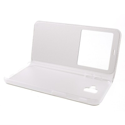 Samsung Galaxy J6+ 2018 (J610F) baltas atverčiamas „View Window“ dėklas su langeliu / Priedai.lt