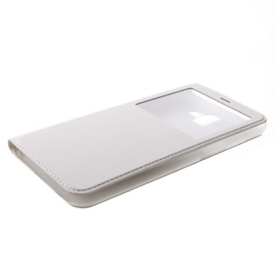 Samsung Galaxy J6+ 2018 (J610F) baltas atverčiamas „View Window“ dėklas su langeliu / Priedai.lt