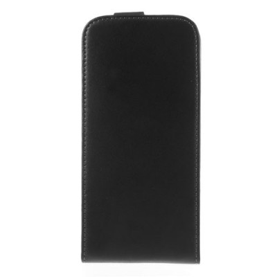 HTC One M8 klasikinis juodas odinis vertikaliai atverčiamas dėklas / Priedai.lt