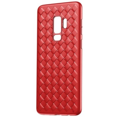 Samsung Galaxy S9+ (G965) „Baseus“ Weaving sarkans cieta silikona apvalks / vacins.lv