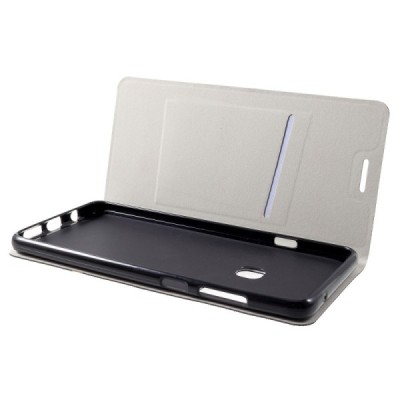 Samsung Galaxy A9 2018 (A9 Star Pro) „Cross“ Texture Leather sērijas melns ādas atvērams maciņš / Vacins.lv