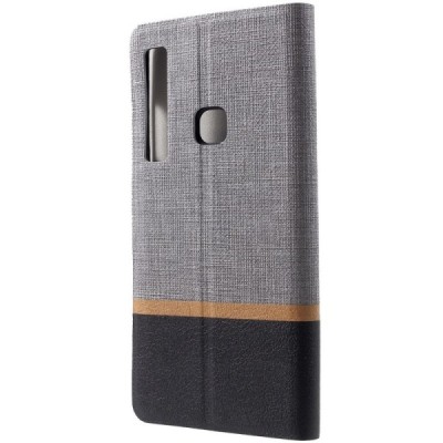 „Cross“ Texture Leather serijos Samsung Galaxy A9 2018 (A9 Star Pro) pilkas odinis atverčiamas dėklas / Priedai.lt