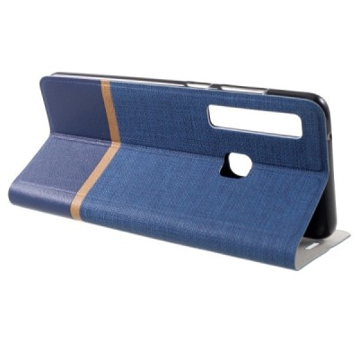 „Cross“ Texture Leather serijos Samsung Galaxy A9 2018 (A9 Star Pro) mėlynas odinis atverčiamas dėklas / Priedai.lt