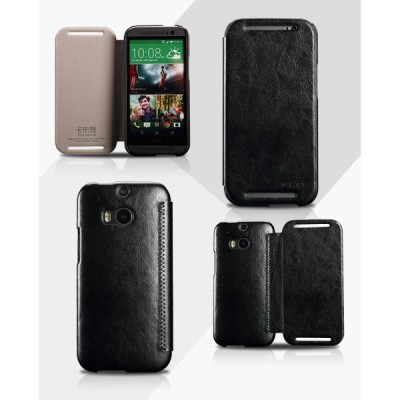„Kalaideng“ Enland HTC One M8 juodas odinis atverčiamas dėklas / Priedai.lt