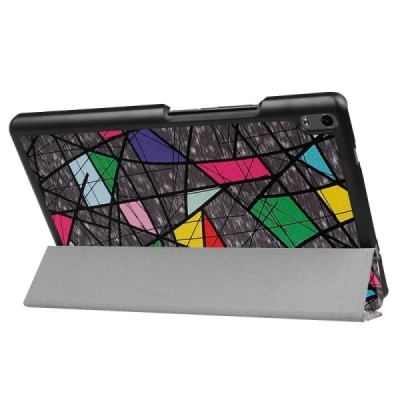 Lenovo Tab4 8 Plus (TB-8704F/N) atvēramais krāsains, pelēks maciņš / Vacins.lv