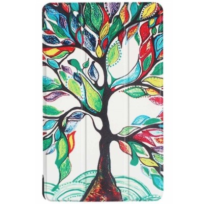 Lenovo Tab4 8 Plus (TB-8704F/N) atverčiamas spalvotas, baltas odinis dėklas - knygutė / Priedai.lt