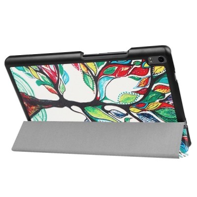 Lenovo Tab4 8 Plus (TB-8704F/N) atverčiamas spalvotas, baltas odinis dėklas - knygutė / Priedai.lt