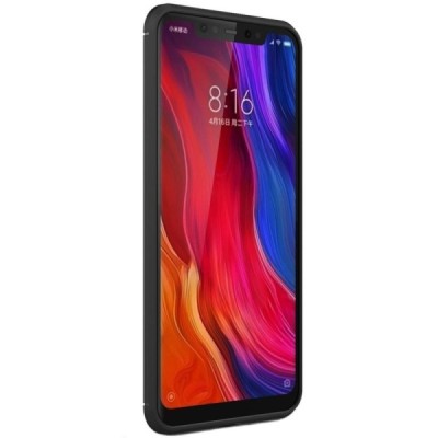 Xiaomi Mi 8 „Carbon“ cieta silikona (TPU) melns apvalks / vacins.lv