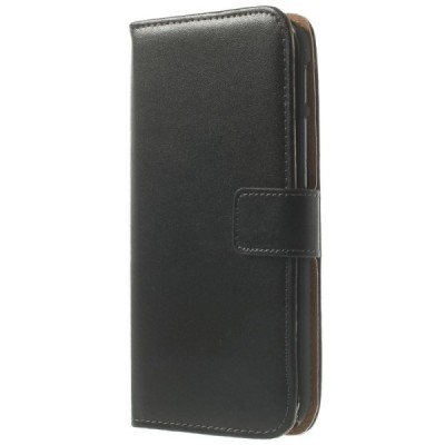 HTC One M8 atvēramais melns ādas futrālis - maciņš / Vacins.lv