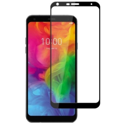 LG G7 ThinQ „Mocolo“ 9H Tempered Glass sustiprintos apsaugos juodas pilnai dengiantis apsauginis ekrano stiklas 0,26 mm / Prieda