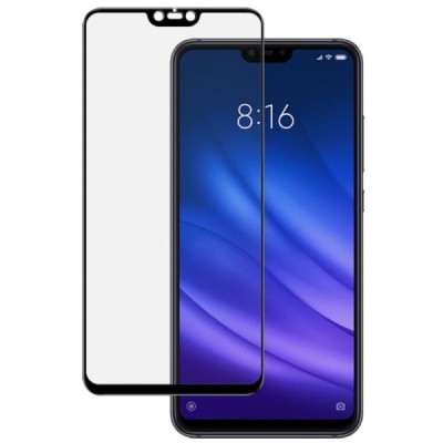 Xiaomi Mi 8 Lite „Imak“ 9H Tempered Glass sustiprintos apsaugos juodas pilnai dengiantis apsauginis ekrano stiklas 0,26 mm / Pri