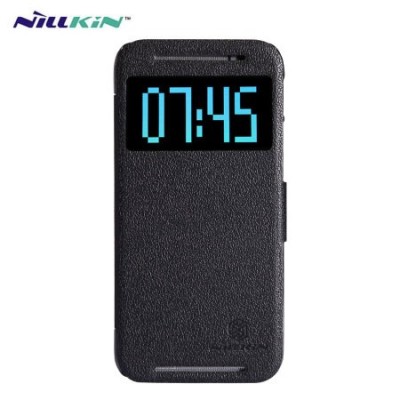 Nillkin Fresh HTC One M8 juodas odinis atverčiamas dėklas / Priedai.lt