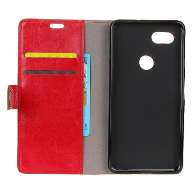 Google Pixel 3 atvēramais ādas sarkans maciņš (maks) / Vacins.lv