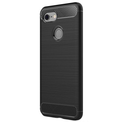 Google Pixel 3 „Carbon“ kieto silikono TPU juodas dėklas - nugarėlė / Priedai.lt