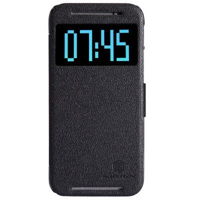 Nillkin Fresh HTC One M8 juodas odinis atverčiamas dėklas / Priedai.lt