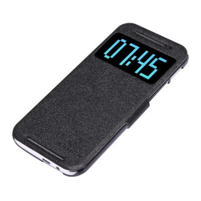 Nillkin Fresh HTC One M8 juodas odinis atverčiamas dėklas / Priedai.lt