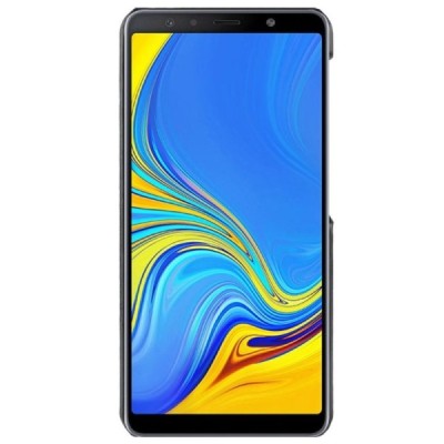 „Litchi“ Skin Leather Samsung Galaxy A7 2018 (A750) melns apvalks / vacins.lv