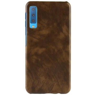 „Litchi“ Skin Leather Samsung Galaxy A7 2018 (A750) rudas plastikinis dėklas - nugarėlė / Priedai.lt
