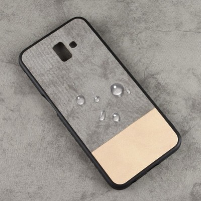 Samsung Galaxy J6+ 2018 (J610F) „Bi-Color“ Splicing pelēks, smilšains ādas apvalks / Vacins.lv