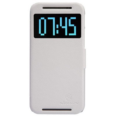 Nillkin Fresh HTC One M8 baltas odinis atverčiamas dėklas (View Case, S View) / Priedai.lt