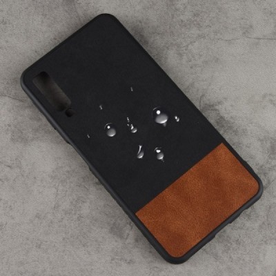 „Bi-Color“ Splicing Samsung Galaxy A7 2018 (A750) rudas, juodas odinis dėklas / Priedai.lt