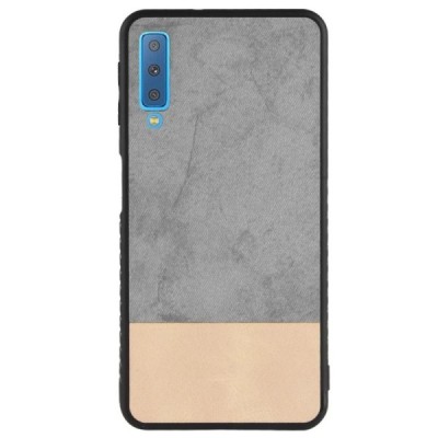 Samsung Galaxy A7 2018 (A750) „Bi-Color“ Splicing pelēks, smilšains ādas apvalks / Vacins.lv