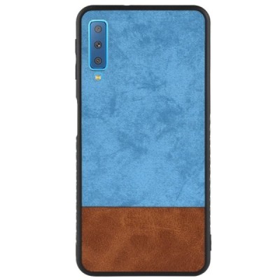 „Bi-Color“ Splicing Samsung Galaxy A7 2018 (A750) rudas, mėlynos spalvos odinis dėklas / Priedai.lt