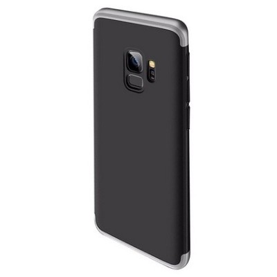Samsung Galaxy S9 (G960F) Thin Fit 360“  melns futrālis apmāles sudrabā krāsā / Vacins.lv