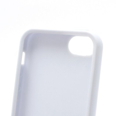 Baltas „Elago“ kieto silikono Apple iPhone SE (5, 5s) dėklas (dėkliukas) su apsaugine ekrano plėvele / Priedai.lt