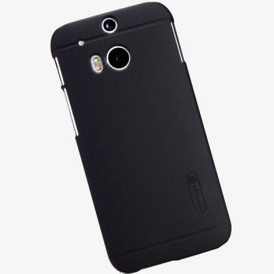Nillkin Frosted Shield HTC One M8 juodas plastikinis dėklas + Nillkin ekrano plėvelė / Priedai.lt