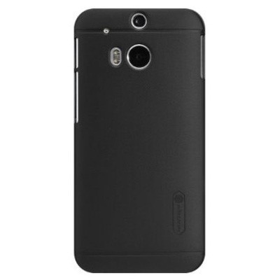 Nillkin Frosted Shield HTC One M8 juodas plastikinis dėklas + Nillkin ekrano plėvelė / Priedai.lt