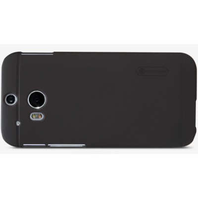 Nillkin Frosted Shield HTC One M8 juodas plastikinis dėklas + Nillkin ekrano plėvelė / Priedai.lt