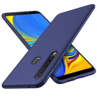 Samsung Galaxy A9 2018 (A9 Star Pro) „Twill“ cieta silikona (TPU) zils apvalks / vacins.lv