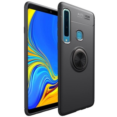 Samsung Galaxy A9 2018 (A9 Star Pro) „FOCUS“ Kickstand cieta silikona (TPU) melns apvalks / vacins.lv