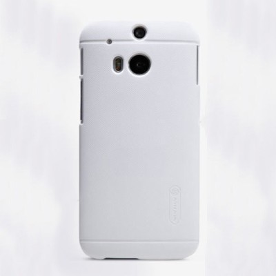 HTC One M8 Nillkin Frosted Shield balts plastmasas futrālis + ekrāna aizsargplēve / Vacins.lv