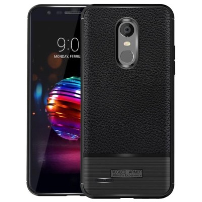 LG K11 2018 (X410EO) „FOCUS“ cieta silikona (TPU) melns apvalks / vacins.lv