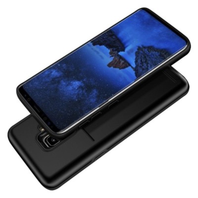 Samsung Galaxy S9 (G960) „Combo“ Card Holder melns silikons apvalks / vacins.lv