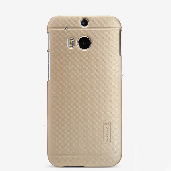 „Nillkin“ Frosted Shield dėklas - šampaninis + apsauginė ekrano plėvelė (One M8 / One M8s)