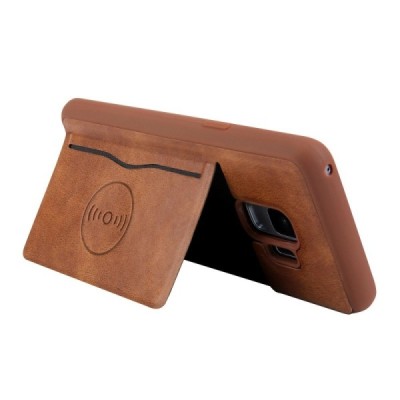 Samsung Galaxy S9 (G960) „Kickstand“ Card Holder brūns ādas apvalks / Vacins.lv