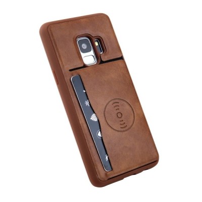 Samsung Galaxy S9 (G960) „Kickstand“ Card Holder brūns ādas apvalks / Vacins.lv