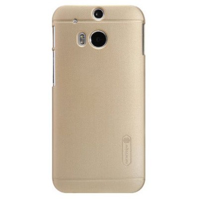 Nillkin Frosted Shield HTC One M8 šampaninis plastikinis dėklas + Nillkin ekrano plėvelė / Priedai.lt