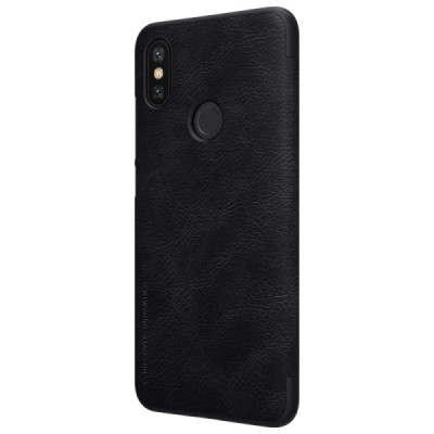 Greznais „Nillkin“ Qin sērijas ādas atvērams melns Xiaomi Mi 6X (Xiaomi Mi A2) maciņš / Vacins.lv