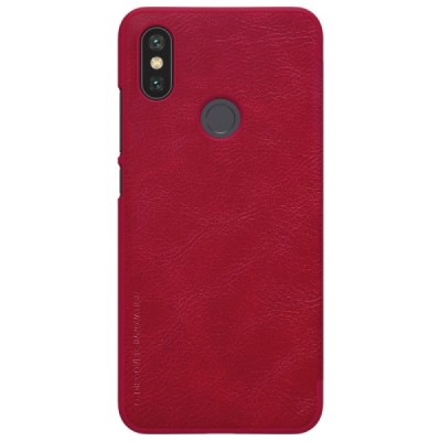 Greznais „Nillkin“ Qin sērijas ādas atvērams sarkans Xiaomi Mi 6X (Xiaomi Mi A2) maciņš / Vacins.lv